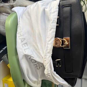 Michael Kors Black Satchel with Gold Accents